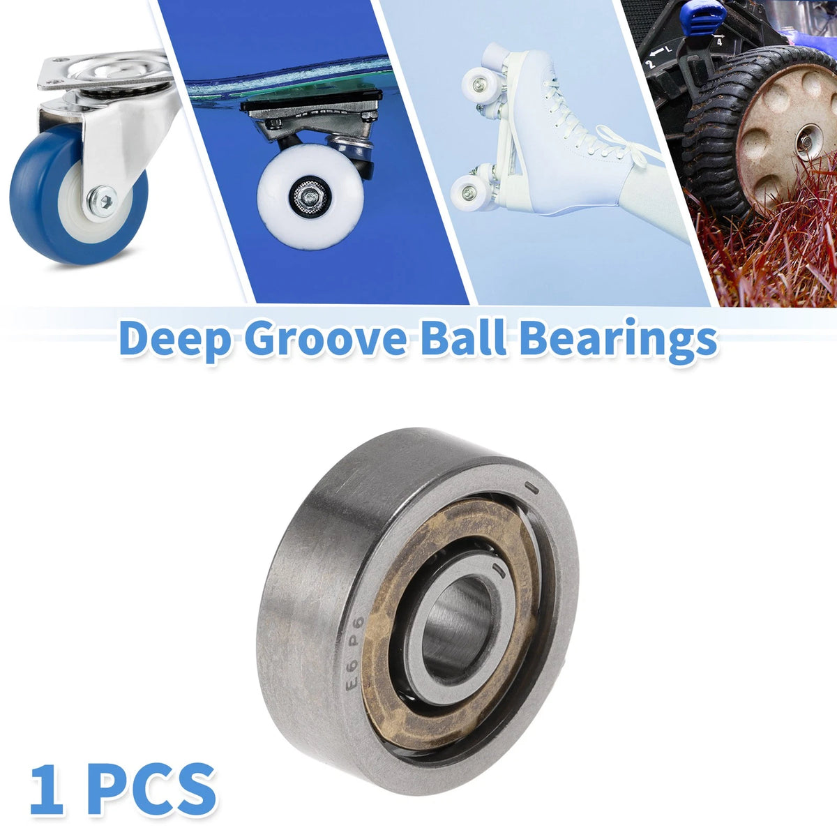 E6 Deep Groove Ball Bearings for Scooter Skateboard Wheel (6x21x7mm)