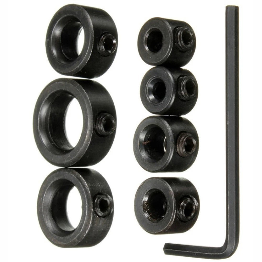 7-Piece Drill Bit Locator Collar Set 312mm Depth Stop Positioner
