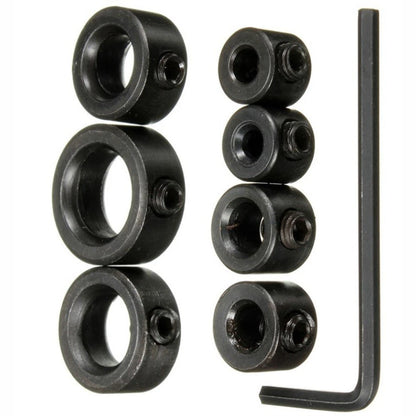 7-Piece Drill Bit Locator Collar Set 312mm Depth Stop Positioner