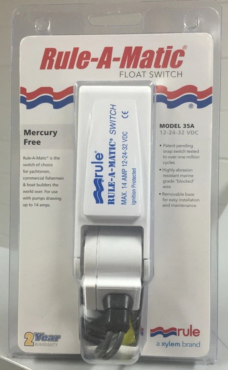 Rule-A-Matic Float Switch Model 35A for RWB22 (12-24-32 Volt)