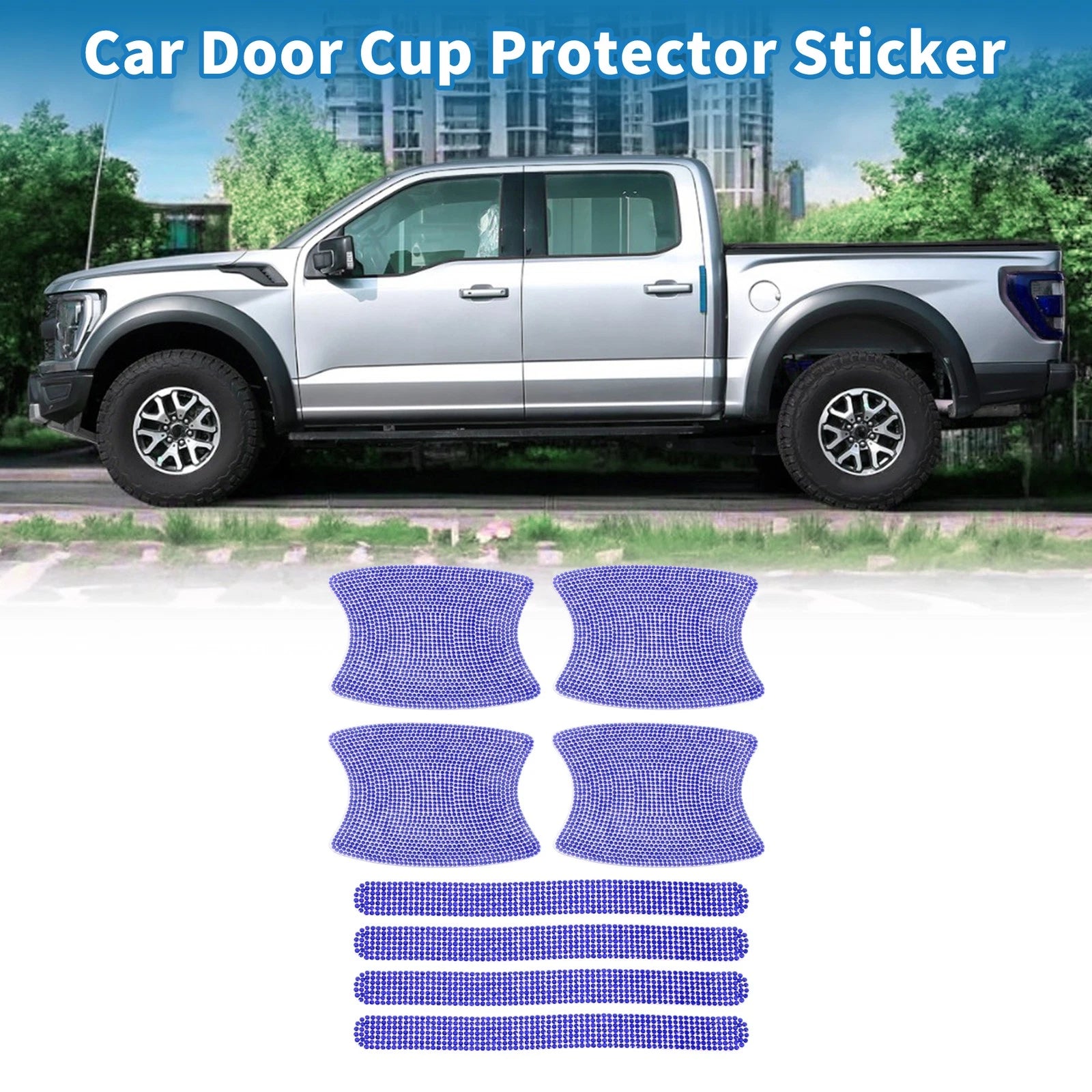 Door Handle Scratch Protector for Universal Use (8x10cm, Blue)