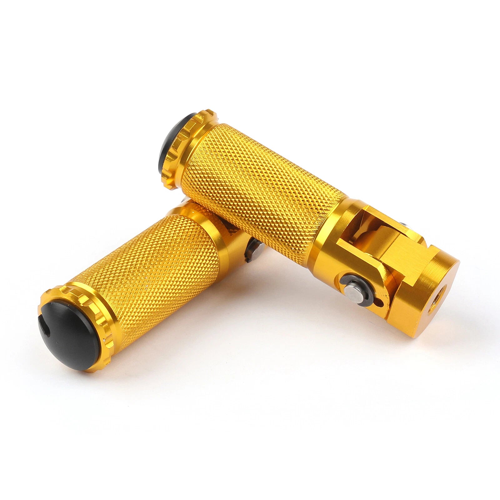 CNC Folding Foot Pegs Rear Set for Universal Motorcycle (Gold)