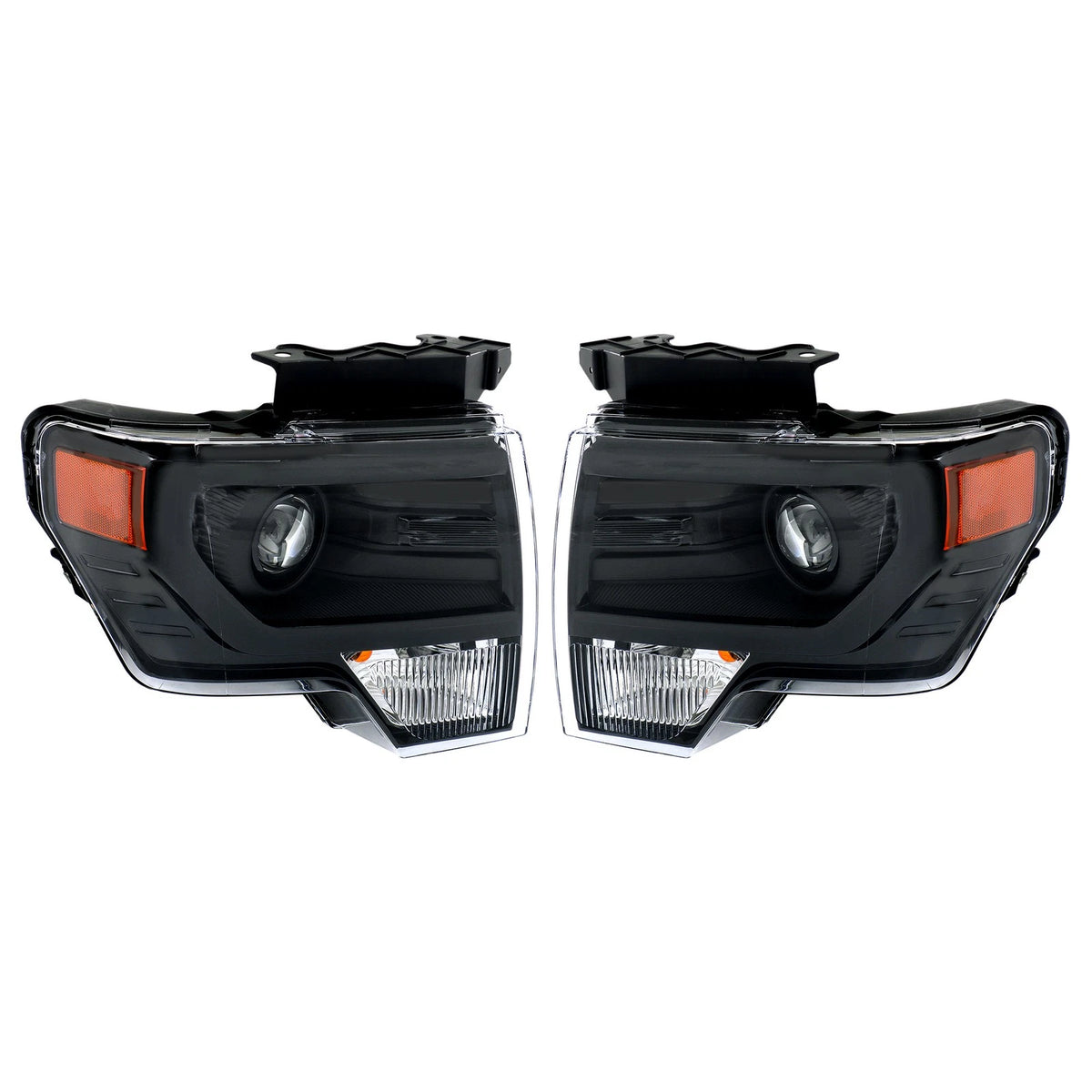 Headlight Assembly Set of 2 for Ford F150 (2013–2014) HID/Xenon Black