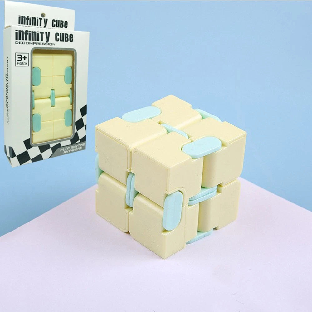 Infinity Cube Fidget Toy for Kids, Anxiety Relief, and Kill Time(Yellow)