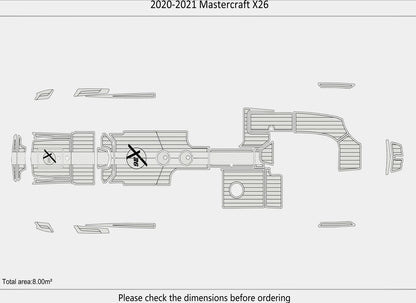 EVA Foam Pad for Mastercraft X26 (2020) Teak Deck Flooring