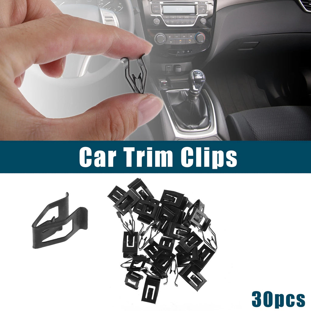 Interior Retainer Fitting Fastener Clip Set for Ford Mazda (Black) (30 Pcs)