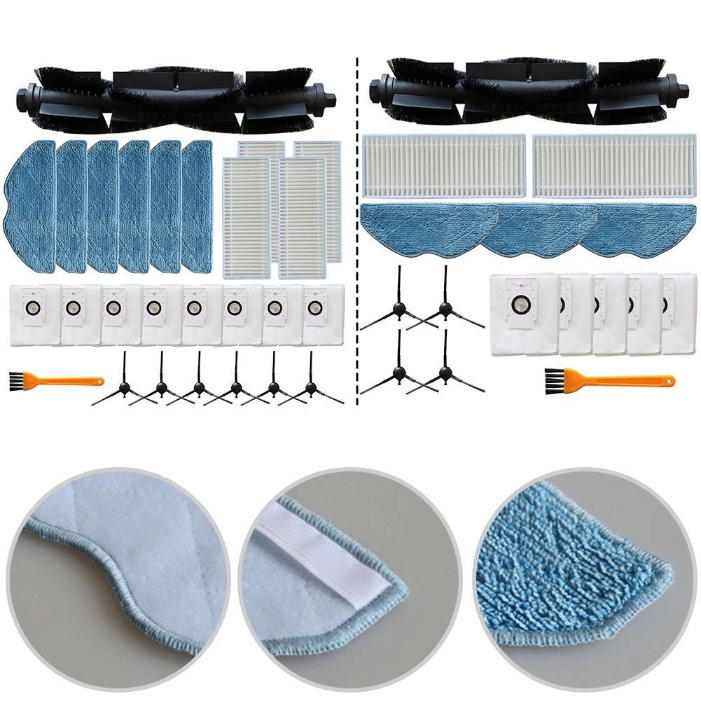 Set of 4 Mop Wipes for EZVIZ Compatible Main Brush Filter Replacement