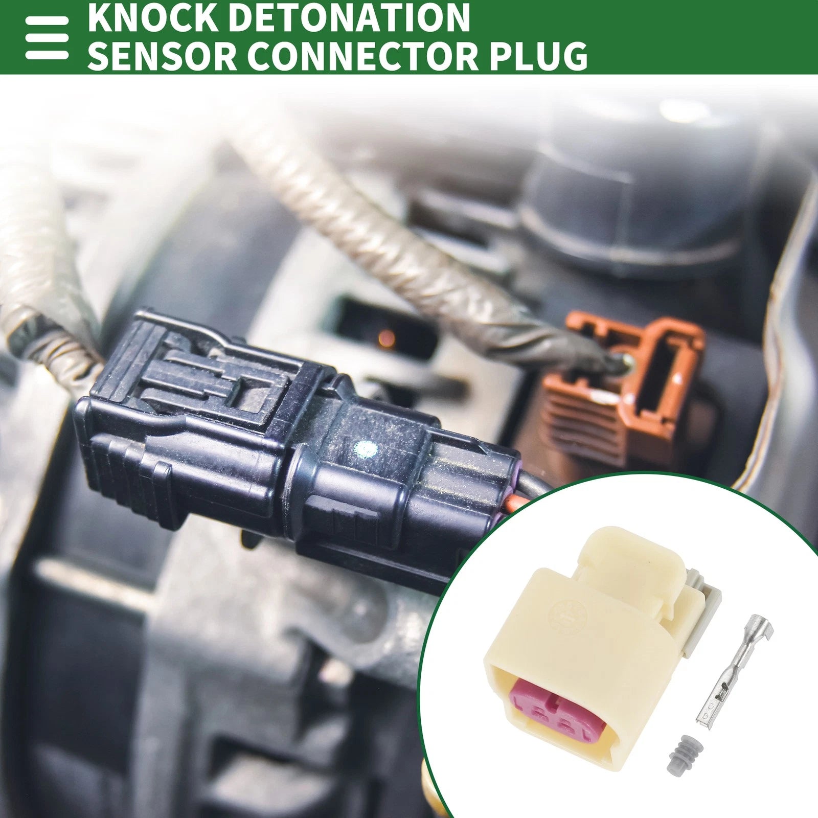 2 Pin Knock Sensor Connector Plug Female Wire Terminal for Chevy (1998–2025)