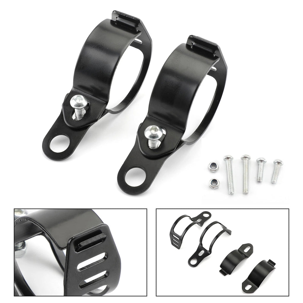 Fork Clamp Headlight Turn Signal Light-Mount Holder Bracket for Motorcycle (41mm-51mm)