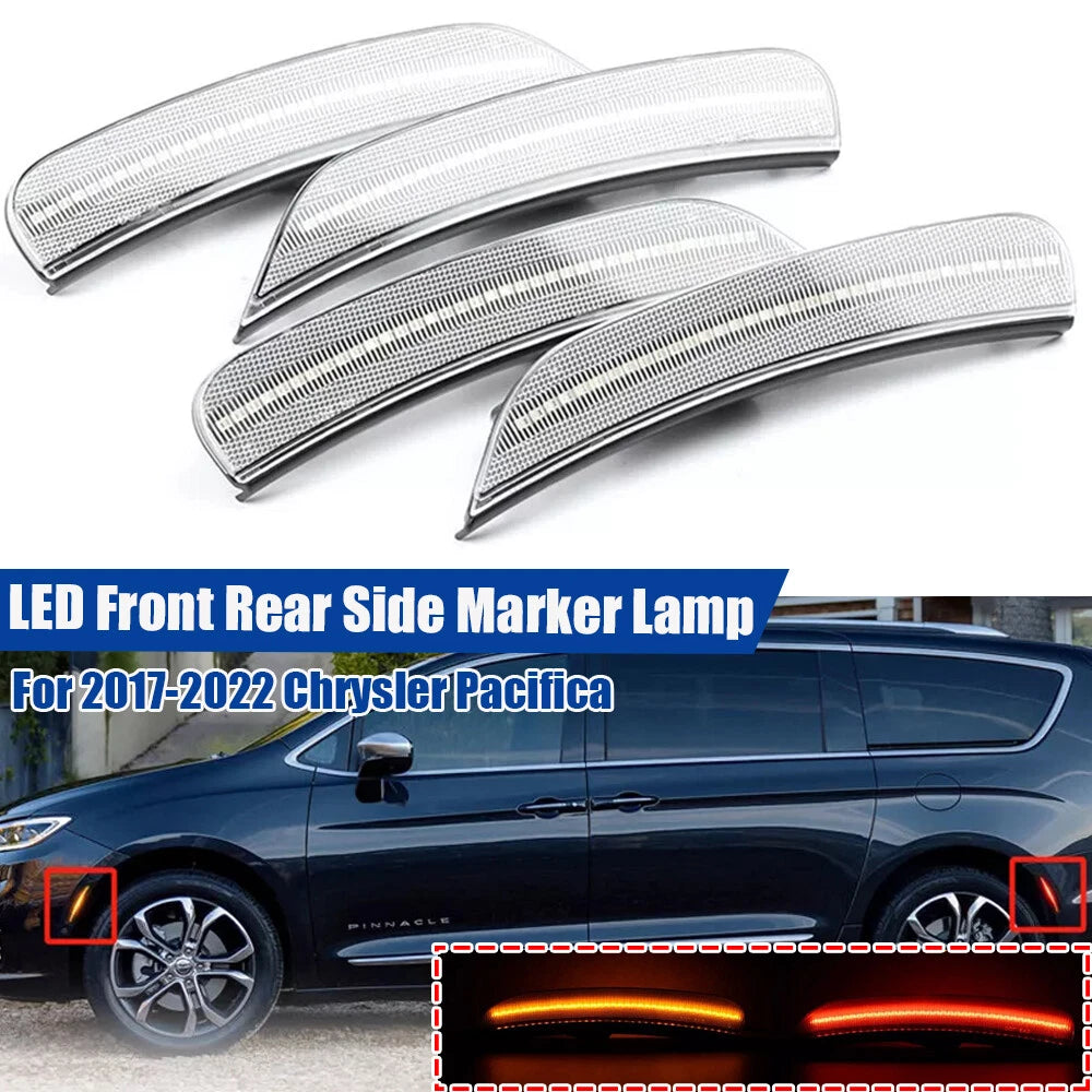 Front & Rear LED Side Marker Lights for Chrysler Pacifica (2017–2022)
