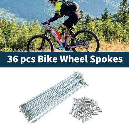 Bicycle Spokes Nipple Set 139mm Carbon Steel Galvanized Universal (14G)