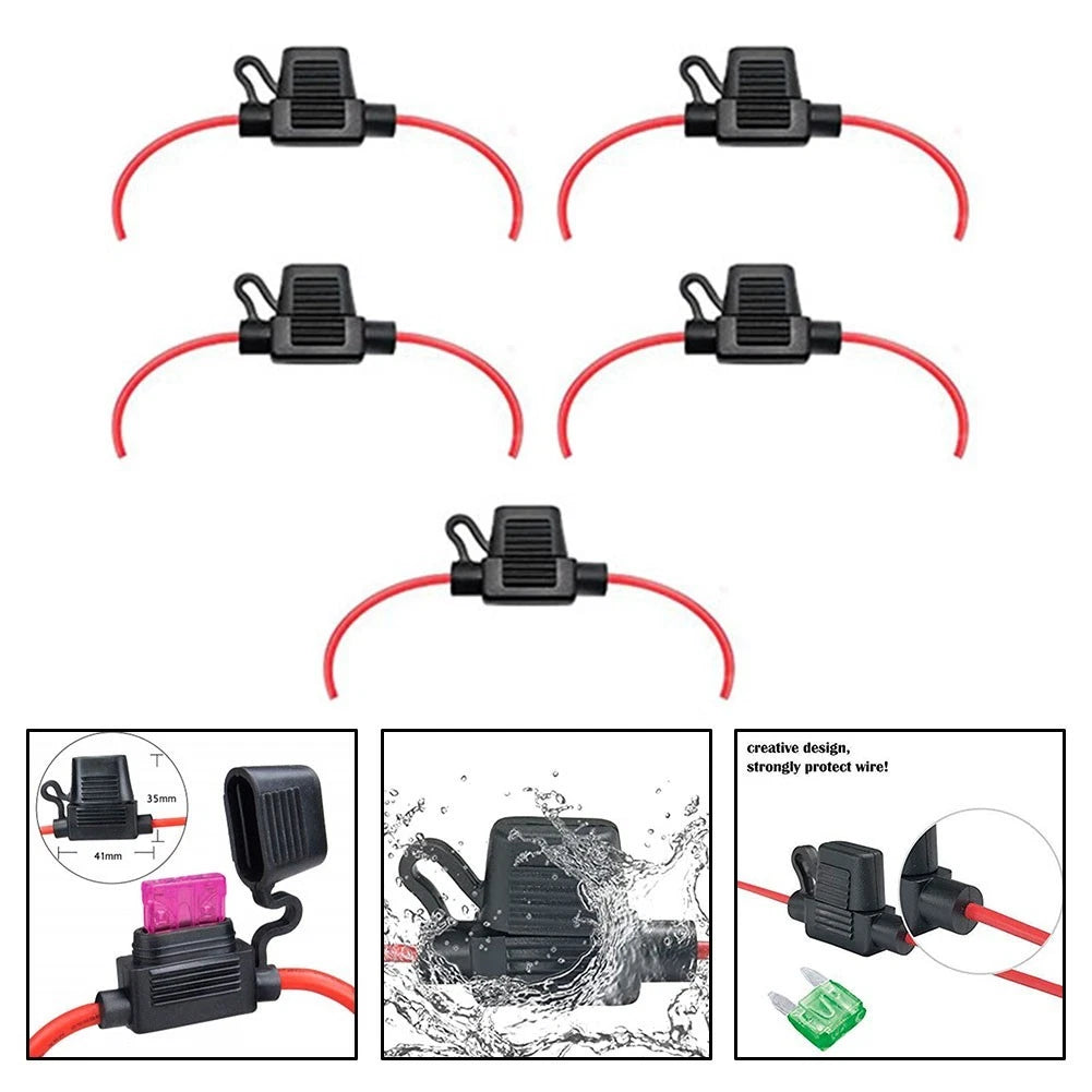 5 Pack Waterproof Inline Fuse Holder for Automotive Applications