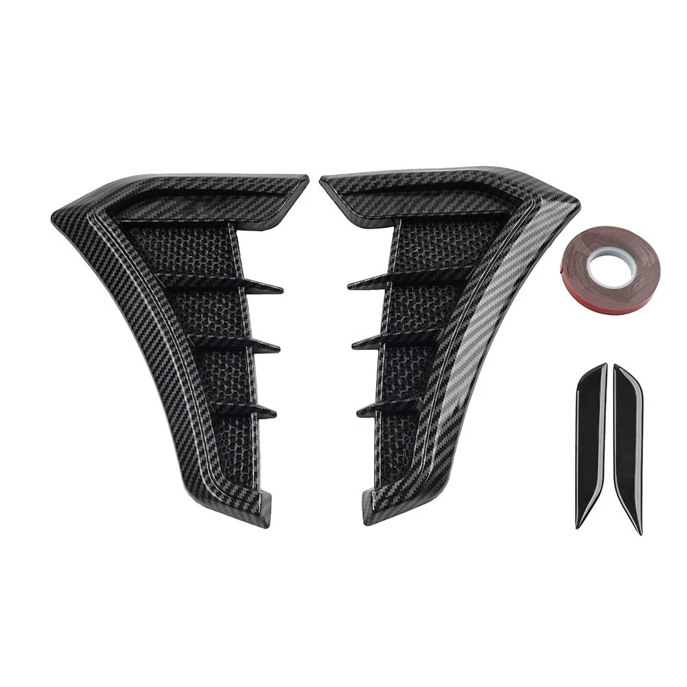 2x Carbon Look Vent Cover Air Flow Intake Trim Side Exterior Ventilation Decals