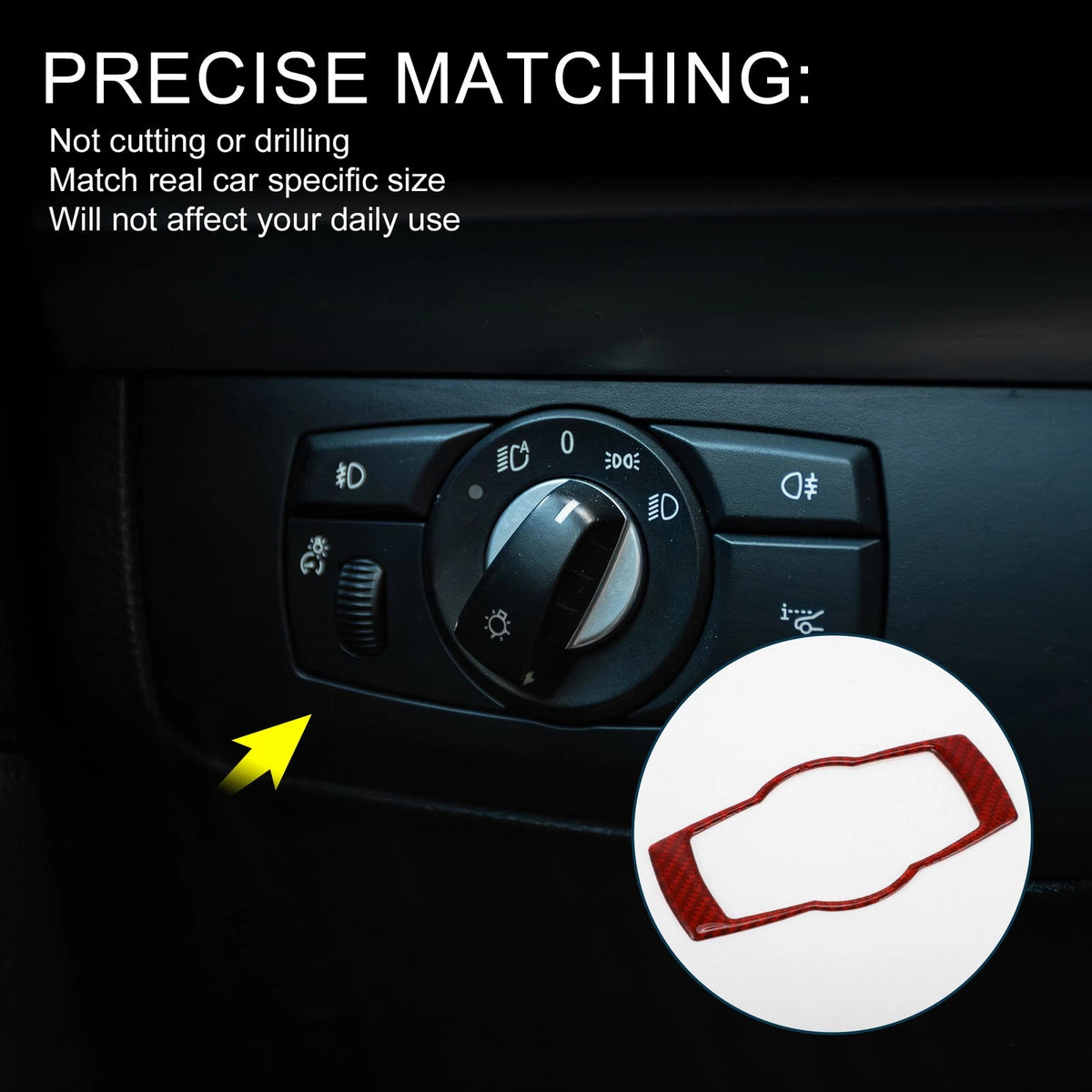 Headlight Switch Frame Bezel for BMW 3 Series E90 E92 E93 (2005–2012)
