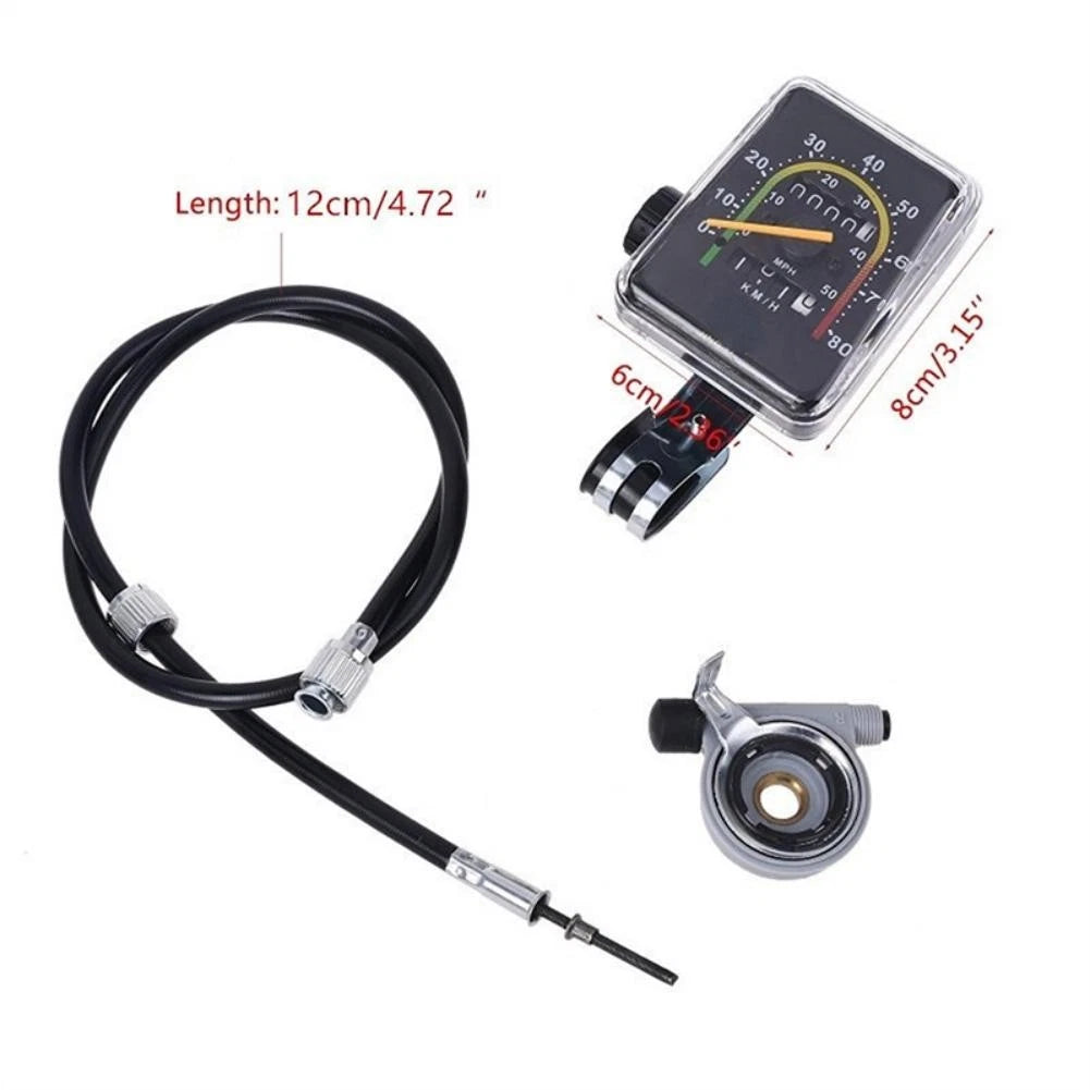 Mechanical Speedometer for Bike (Retro Alloy, 78cm Cable)