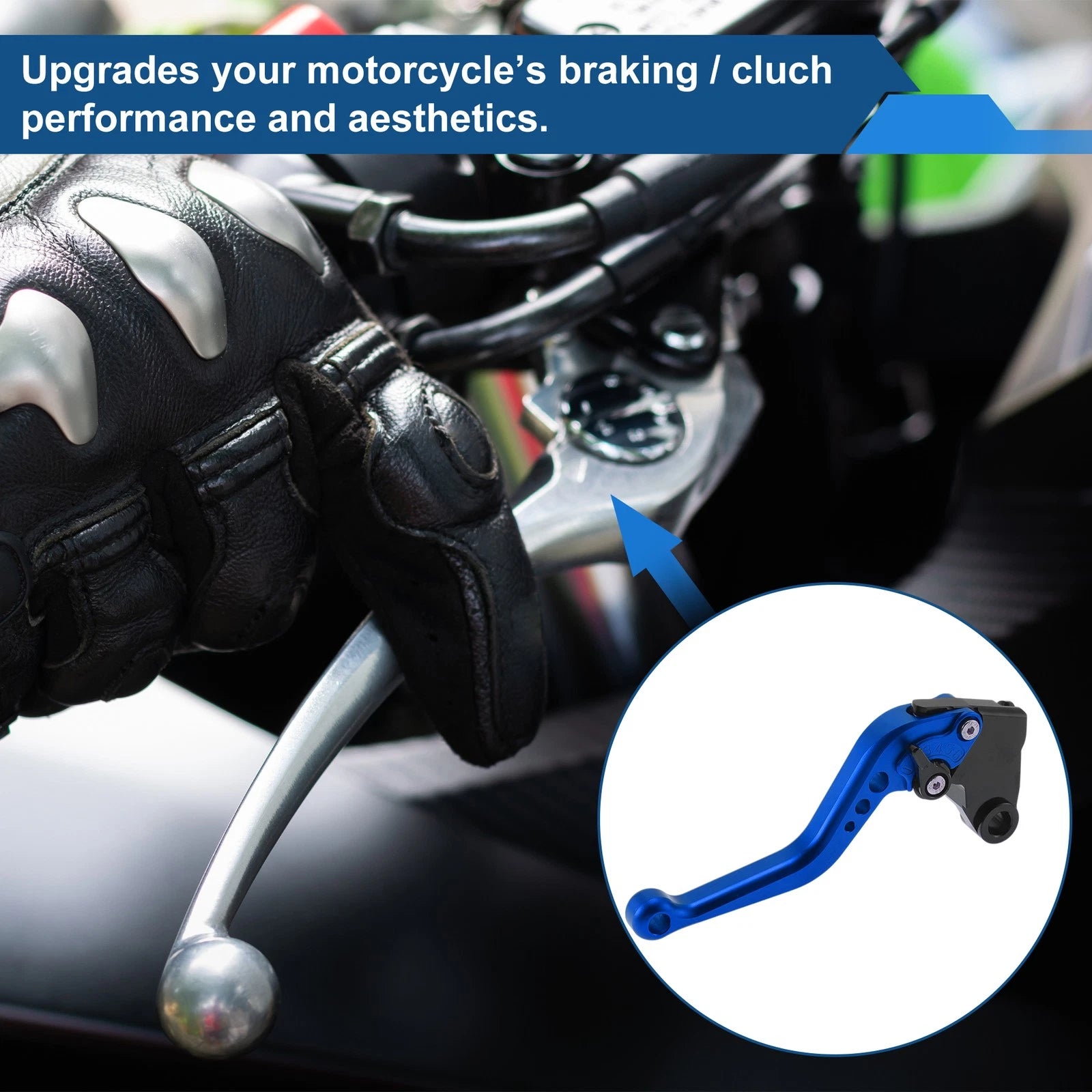Adjustable Short Brake Clutch Levers for Kawasaki Z750 (2007–2012) Solid Blue
