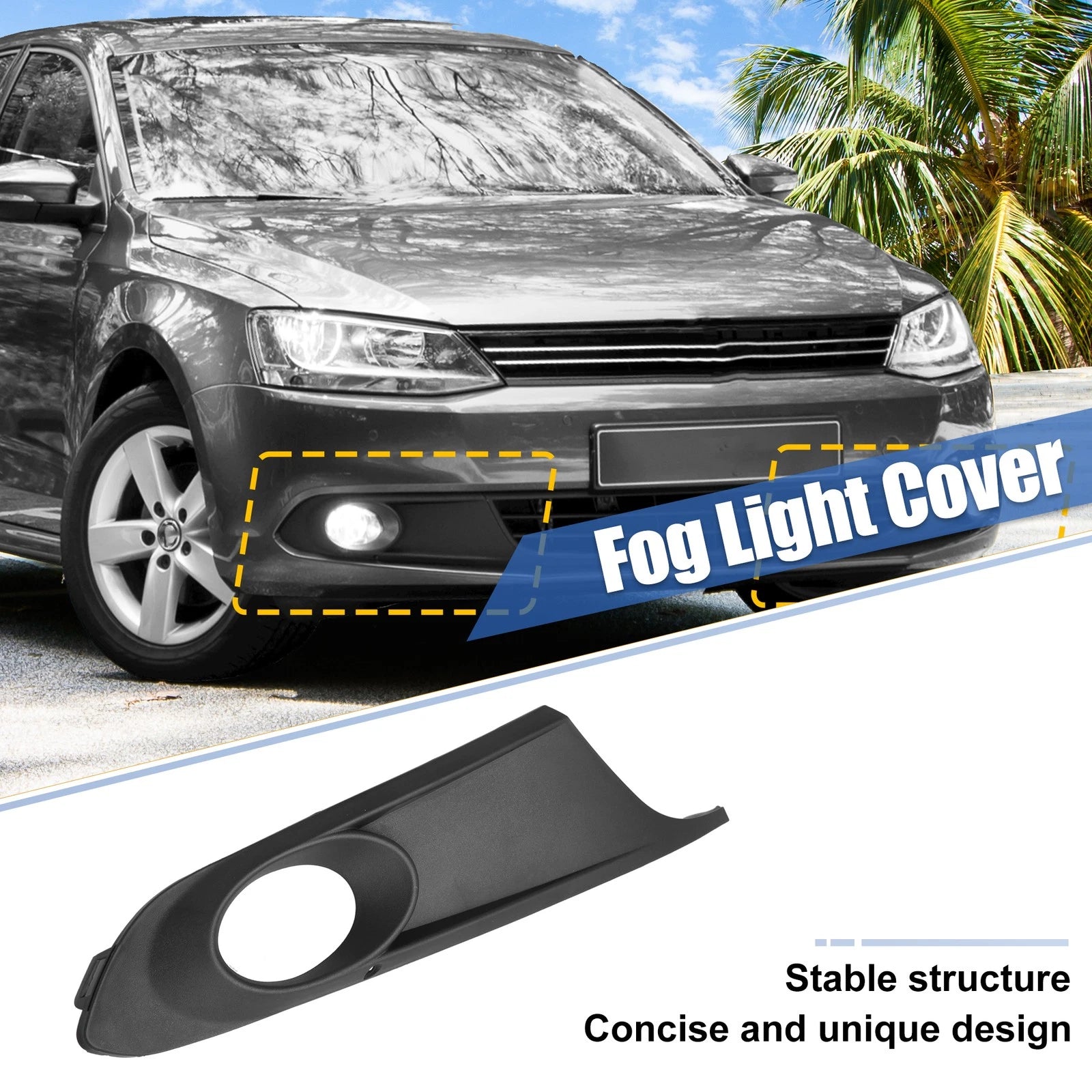Fog Light Grille Front Right Replacement for Volkswagen Jetta (2019–2022)