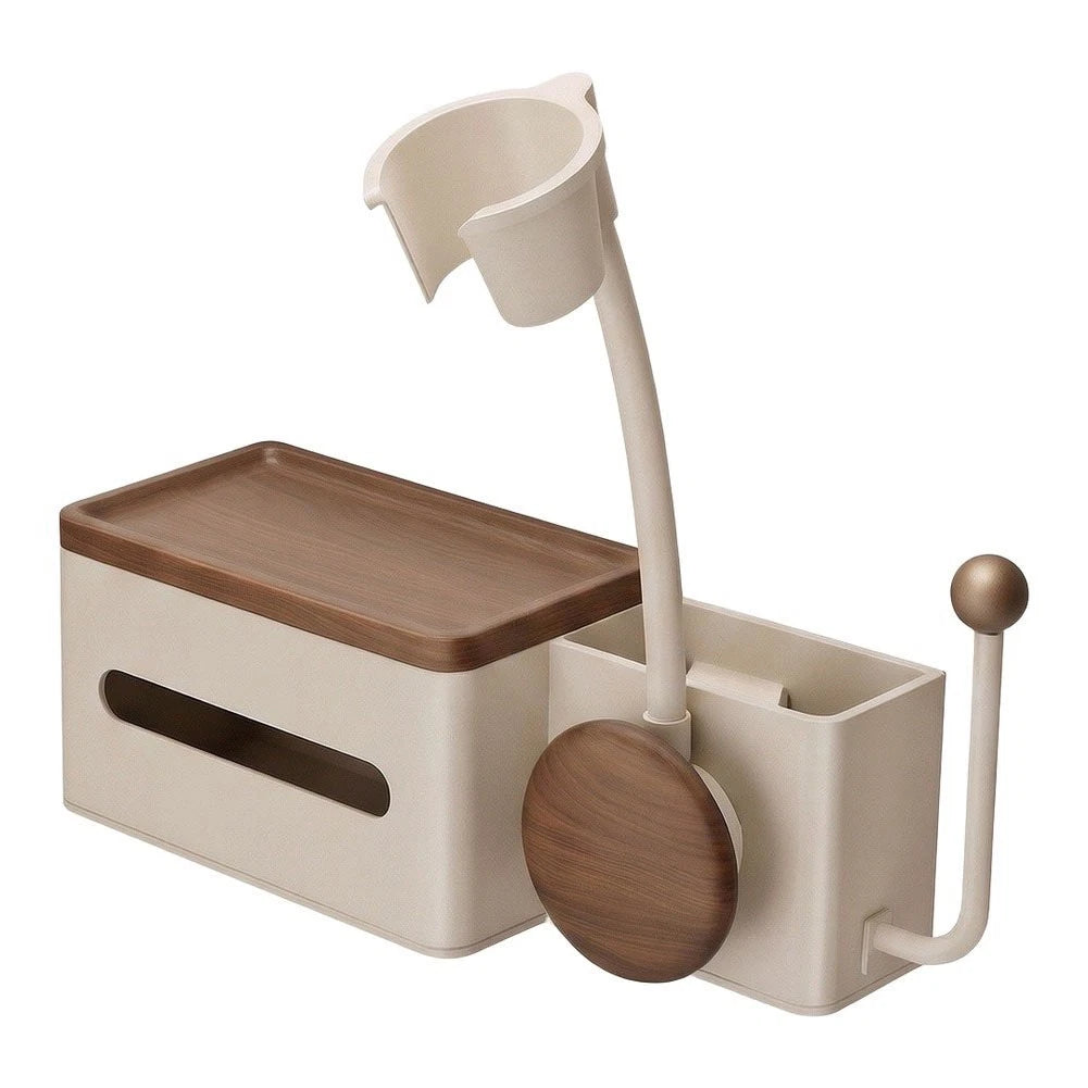 Mount Ready Hair Dryer Stand with Comb Organizer for Bathroom Setup