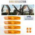 4pcs Bike Reflectors Bicycle Warning Reflector ABS Yellow for Universal Use
