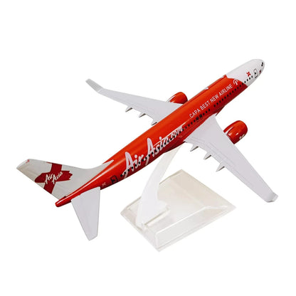 Diecast Alloy Air Asia Airlines B737 Model Toy Decor (1/400 Scale)