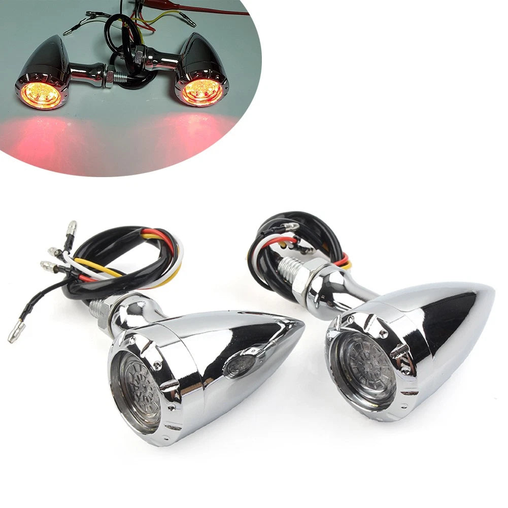 LED Red/Amber Brake Blinker Turn Signal Tail Light for Harley Suzuki Motorcycle