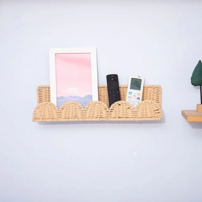 Rattan Woven Wall Basket for Bedroom Living Room Decor