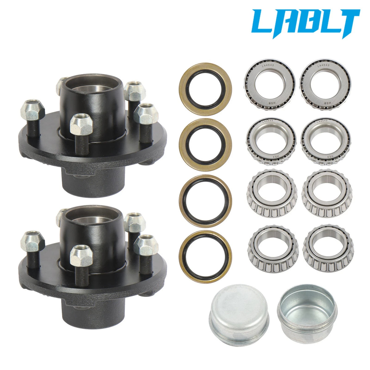 Set of 2 Trailer Hub Kit Assembly 2000lb 5x4.5 for 1-1/16" Axle