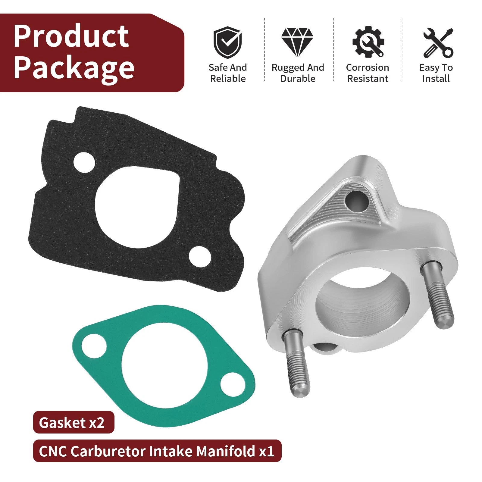 CNC Carburetor Spacer Joint Intake Manifold for Yamaha Golf Cart G2 G5 G8 G9 G11 G14