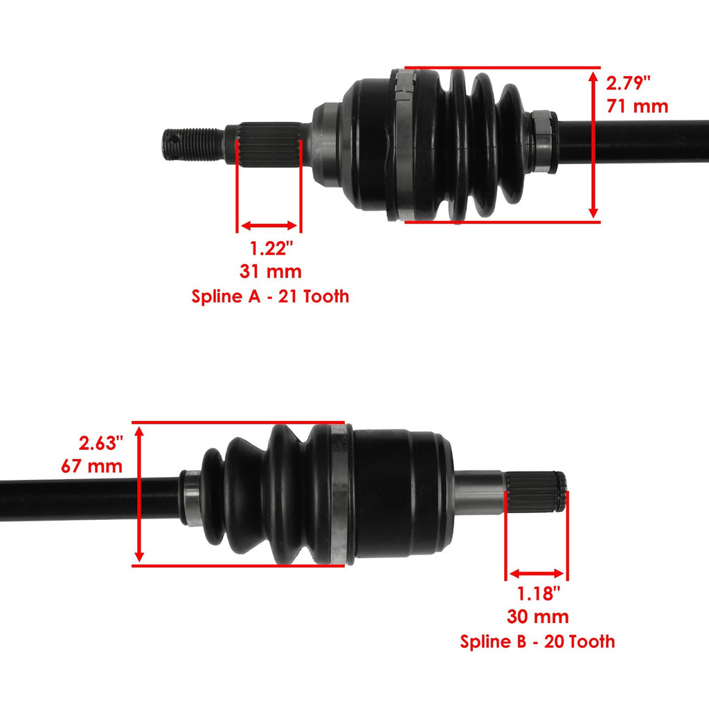 Caltric Front Right Complete CV Joint Axle for Honda (2001–2011)
