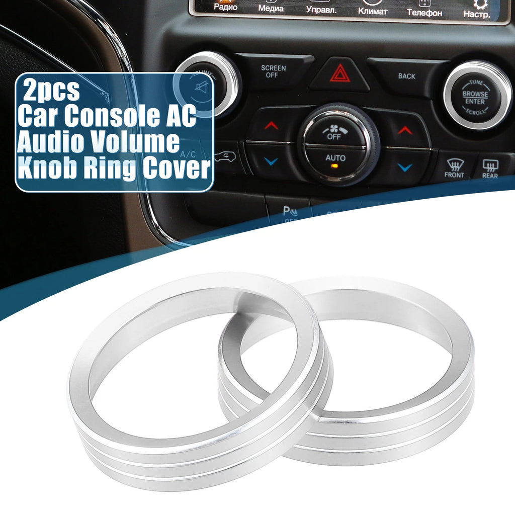 2PCS Console Audio Volume Knob Cover Replacement for Jeep Grand Cherokee (2014–2020)