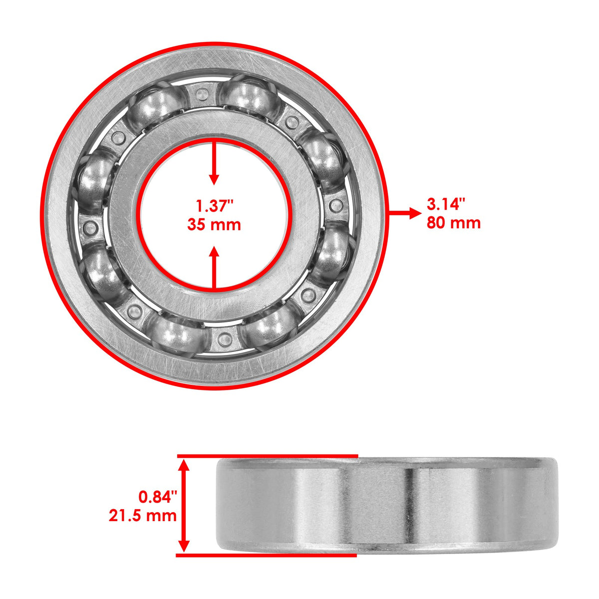 Caltric Rear Differential Bearing Replacement for Can Am Commander 800R (2018–2020)