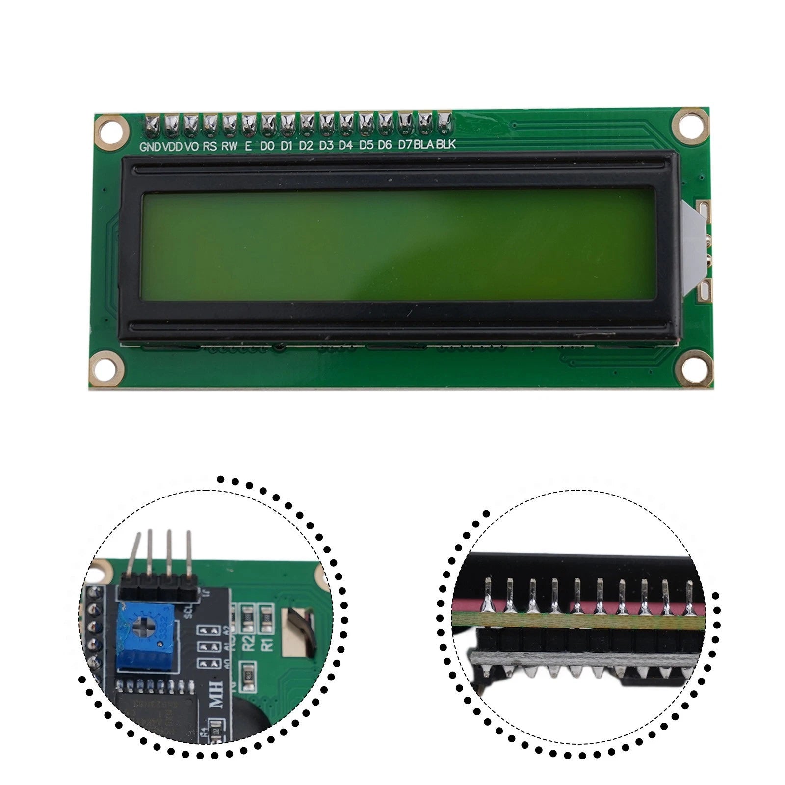16x2 LCD Module Display for Character and Temperature Display