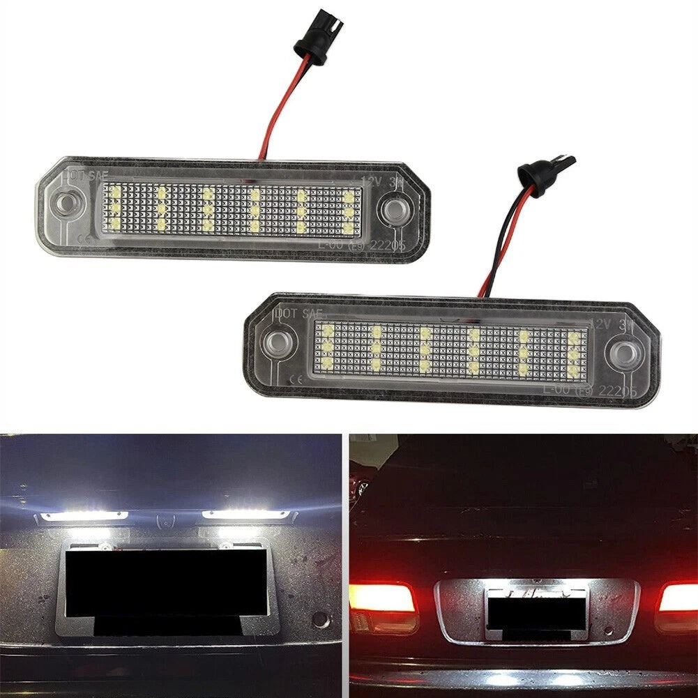 2X LED White License Plate Light for