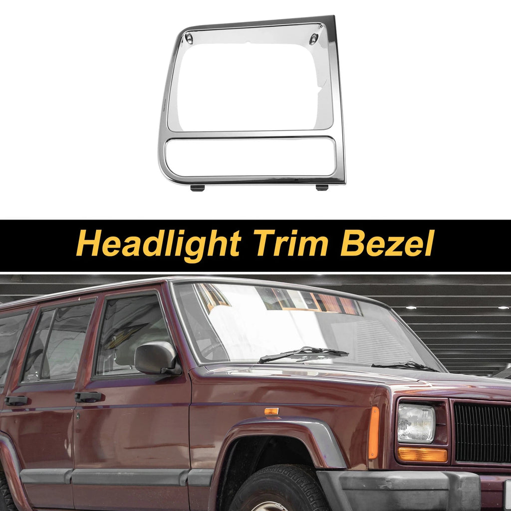 Front Right Headlamp Bezel for Jeep Cherokee (1997–2001) Plating