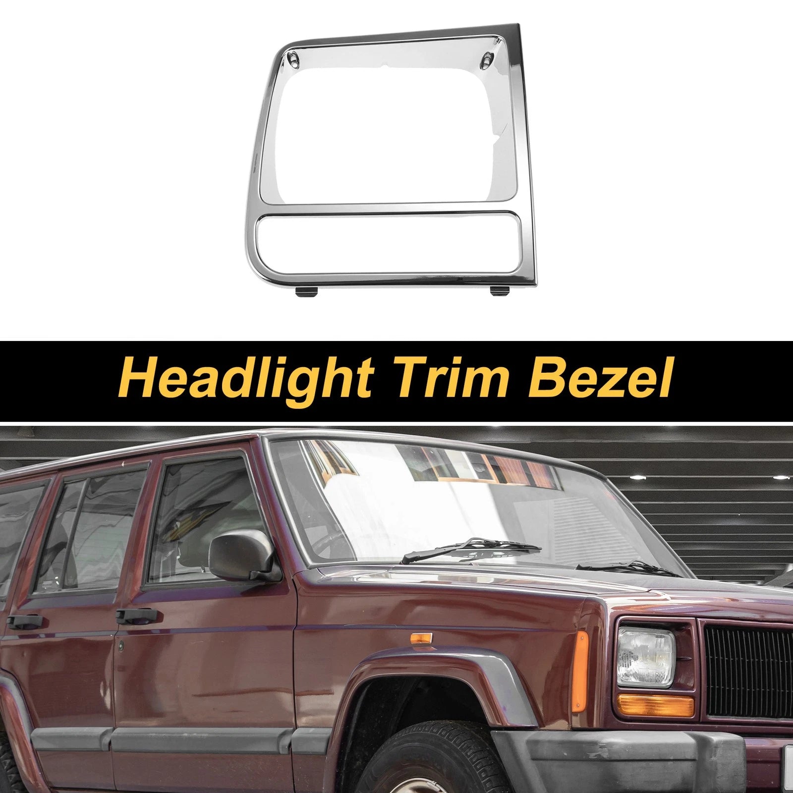 Front Right Headlamp Bezel for Jeep Cherokee (1997–2001) Plating