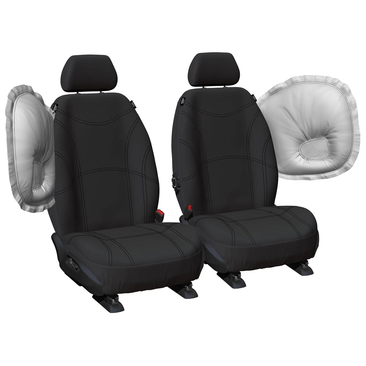 Set of 2 Custom Fit Black Neoprene Car Seat Covers for Territory SX-SZ