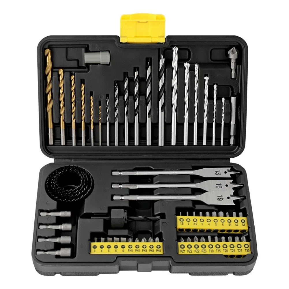 63PCS Drill Bit Set with HSS Bits and Magnetic Bit Holder