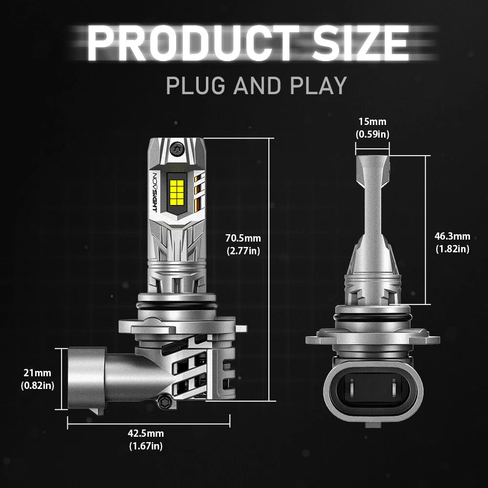 2X 9005 LED Headlight Bulbs for 6000K
