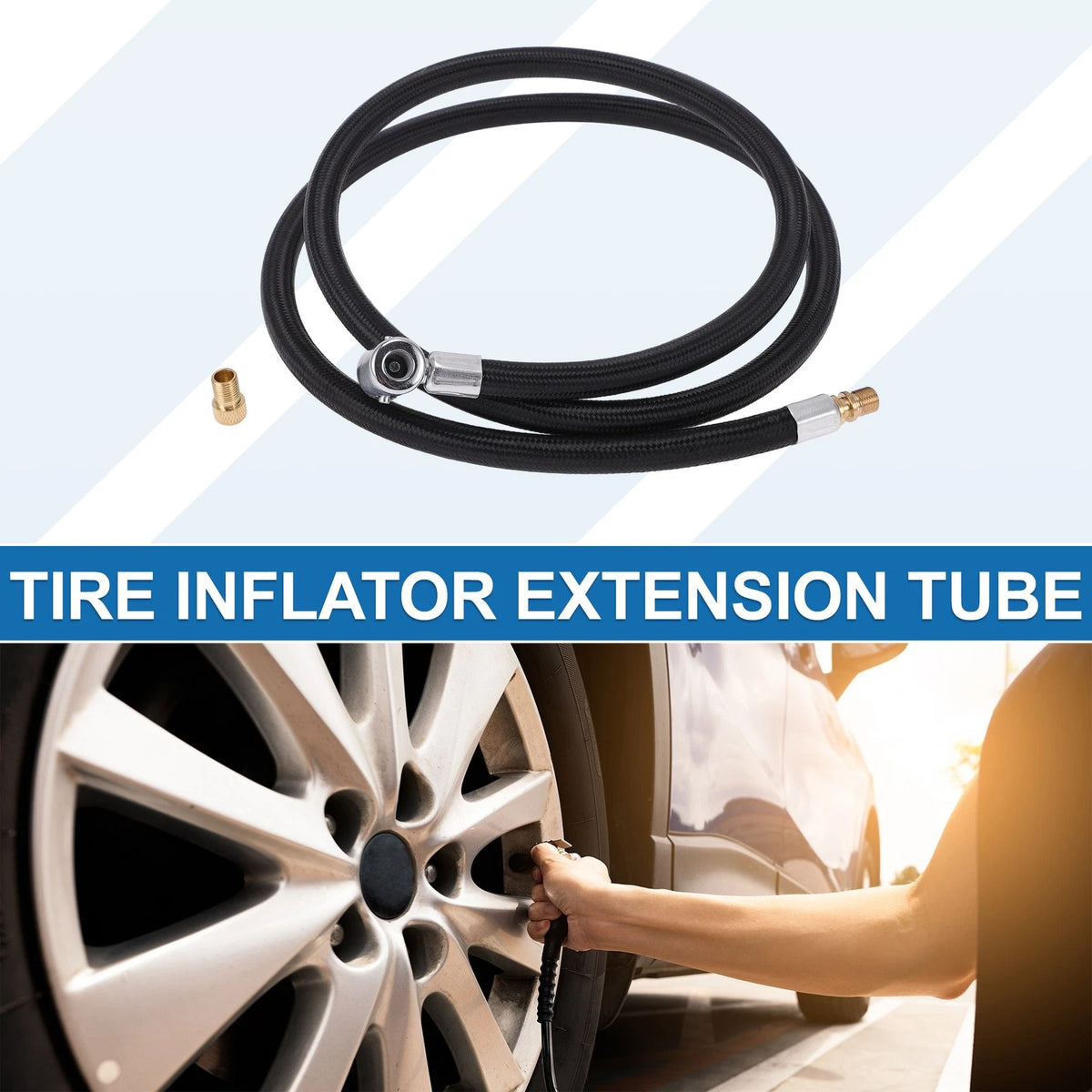 Tire Inflator Extension Tube Kit for Car Bike (45.28 in) (2000–2020)