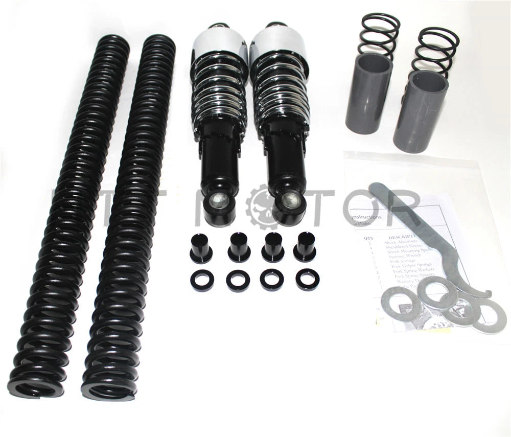 Chrome Slammer Shocks + Fork Springs for Harley Dyna FXD (2006–2014)
