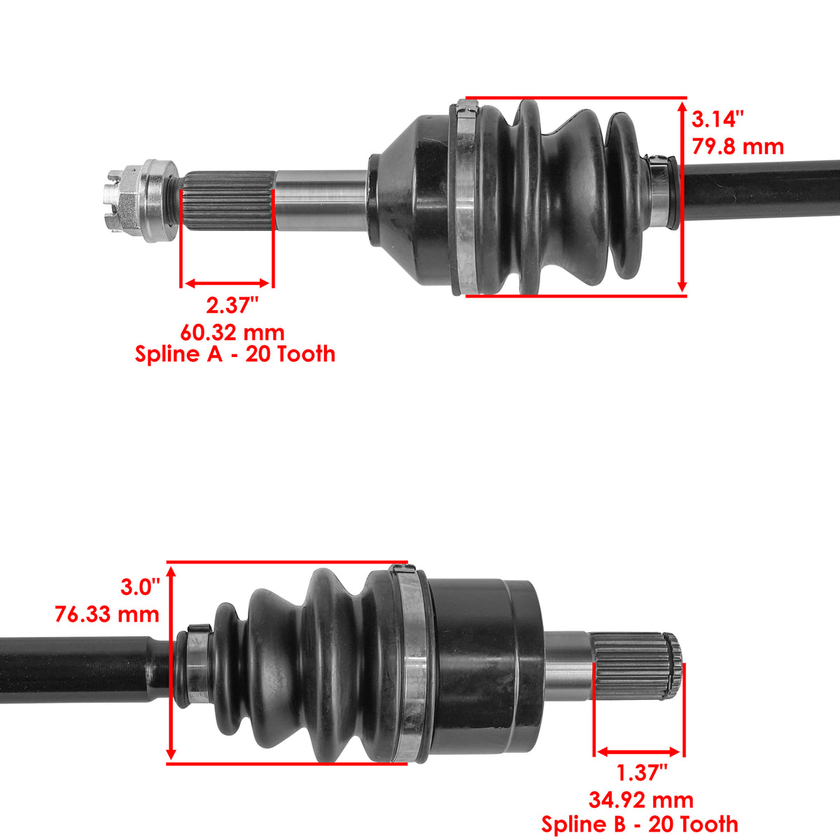 Rear Right CV Joint Axle Replacement for Kawasaki Brute Force 750 (2005–2017)