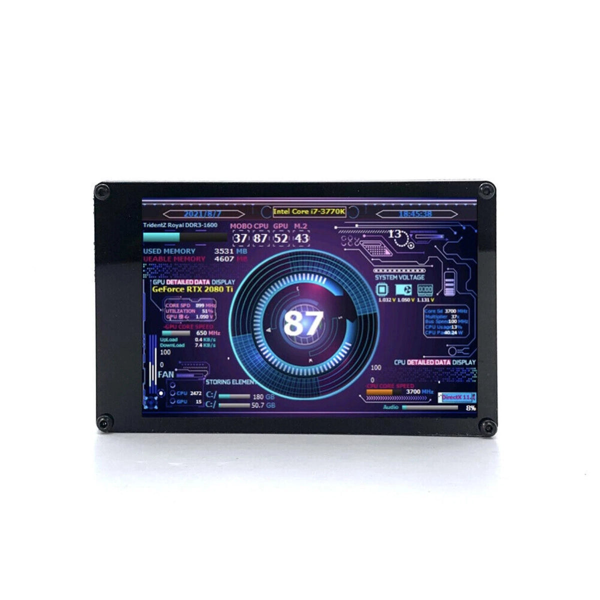 3.5" IPS Dual USB LED Display Screen Monitor for Universal (360°)