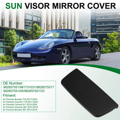 Sun Visor Mirror Cover for Porsche Boxster 718 (2017–2024) No. 982857551 Black