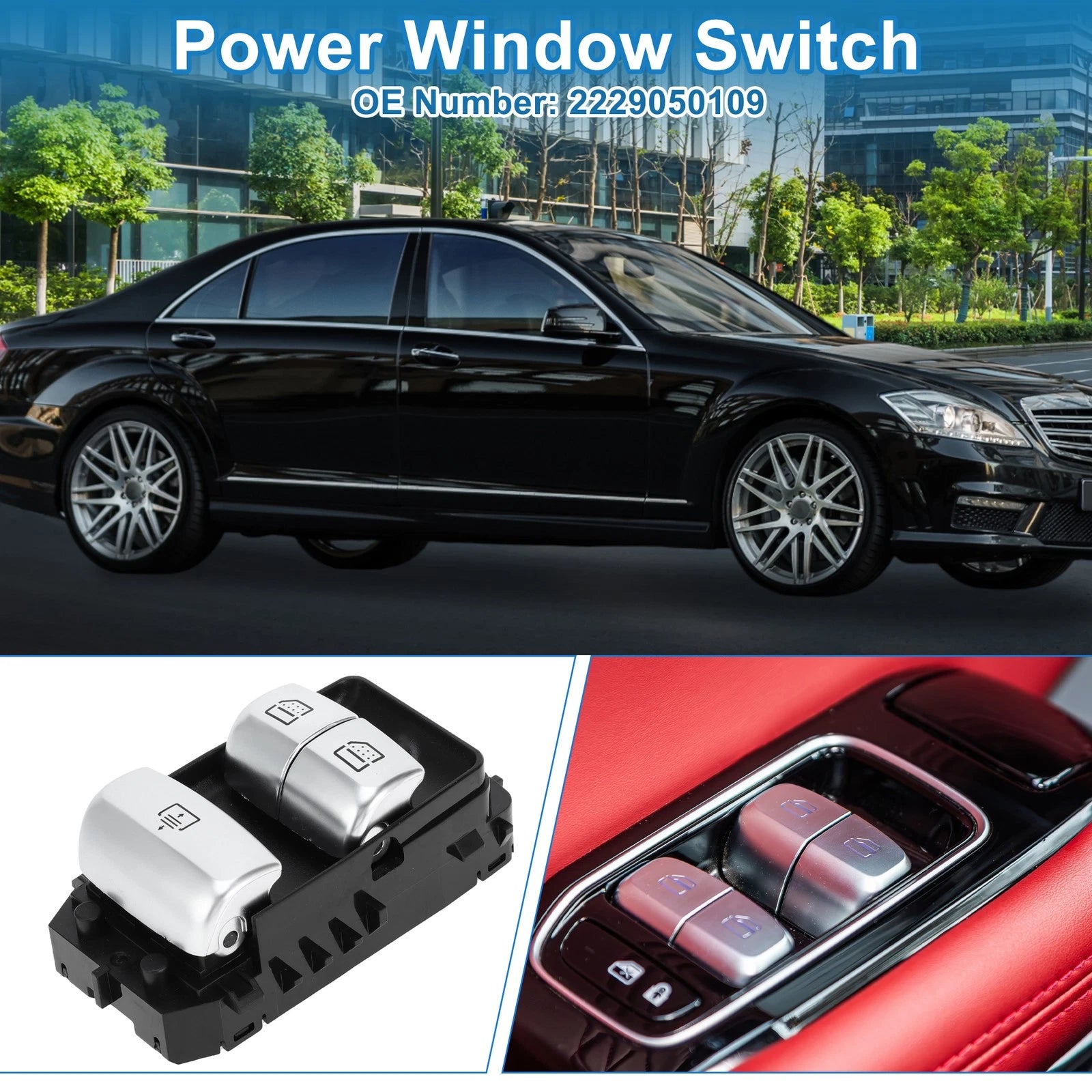 Front Driver Side Power Window Switch for Mercedes-Benz S65 (2014–2018)