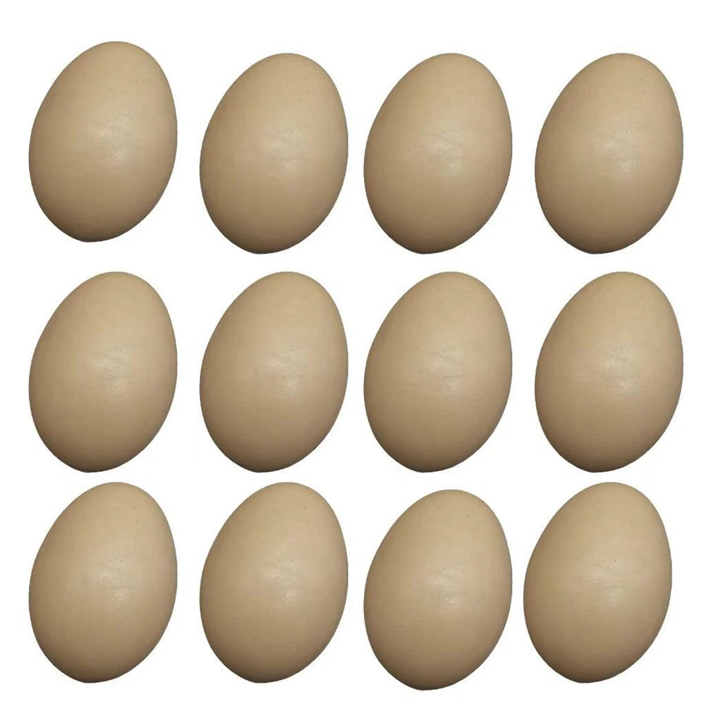 12 Decorative Painted Simulated Eggs for Home Decor (Crafts, Role Playing)