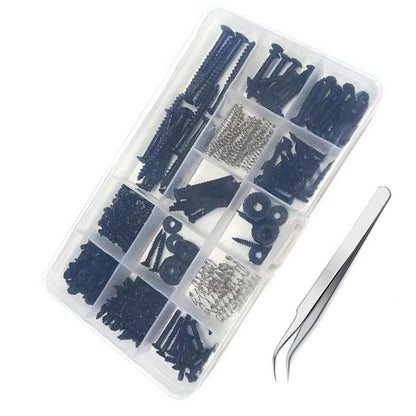 254 Pcs Electric Guitar Screw Strap Button Assortment + Tweezers for Strat