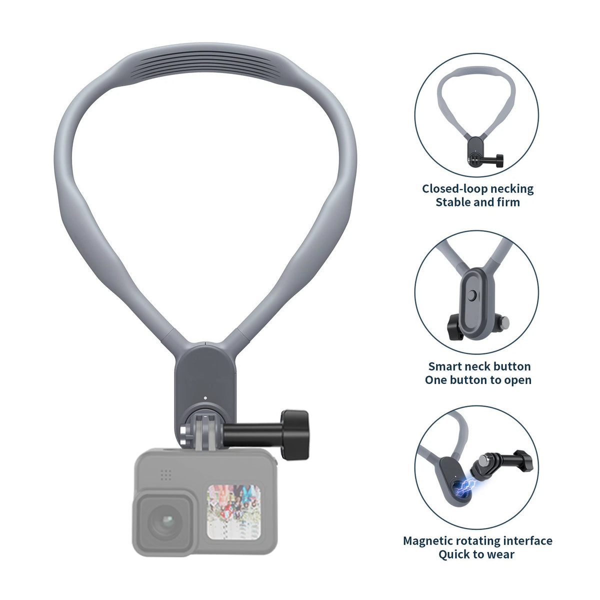 Magnetic Chest Neck Mount Holder for Action Camera Universal