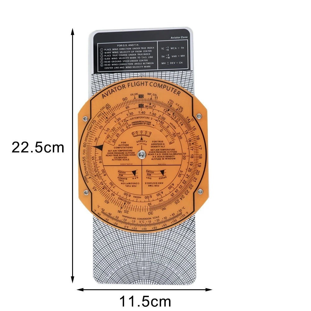 Aviation Plotter for Flight Training (Calibrated Scale Markings)