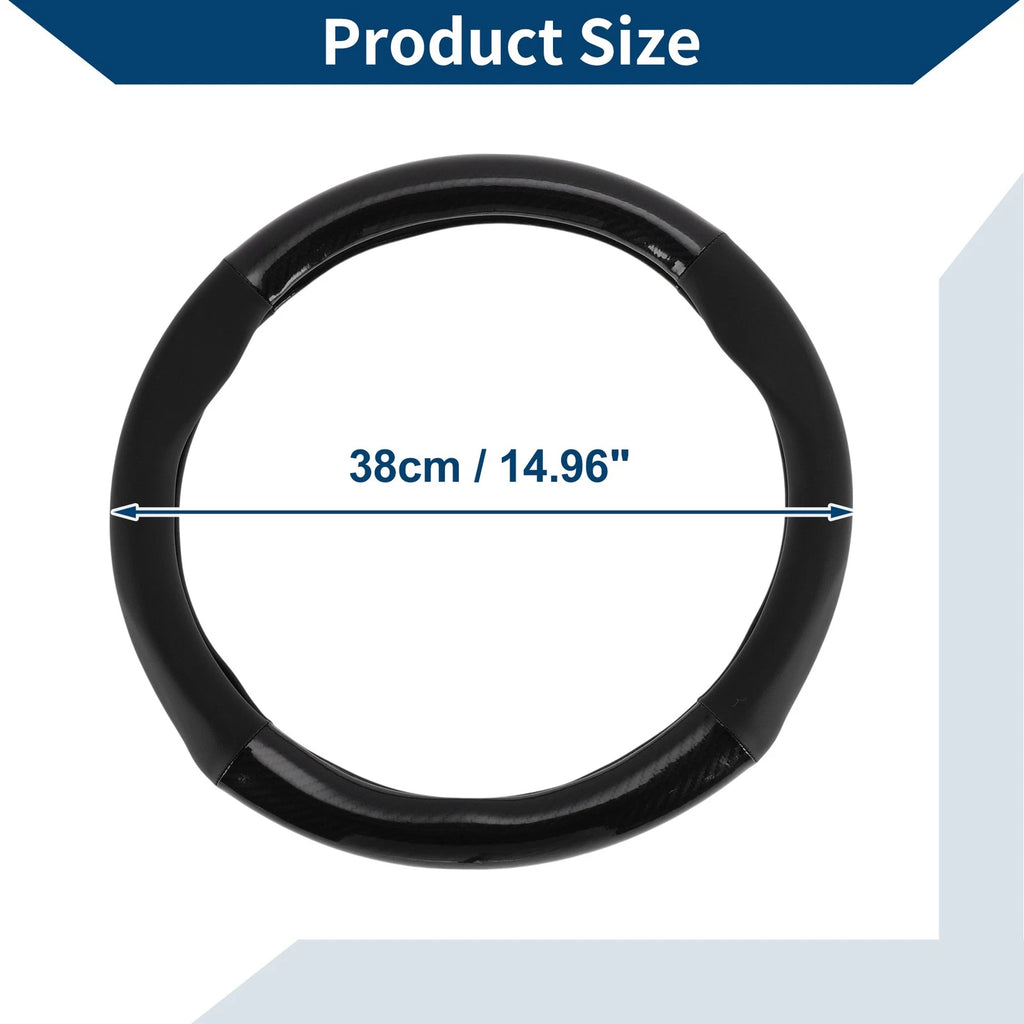 PU Artificial Leather Steering Wheel Cover for Universal Vehicles (14.96")