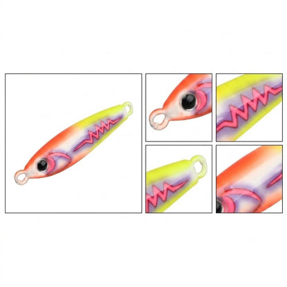 UV Glow Squid Jig 80g Slow Sink Metal Lure for Predatory Fish